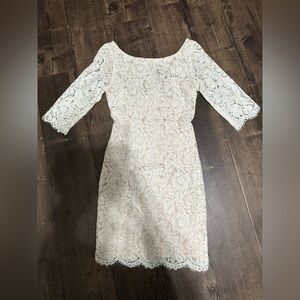 Lulu's Cream Lace Long Sleeve Dress